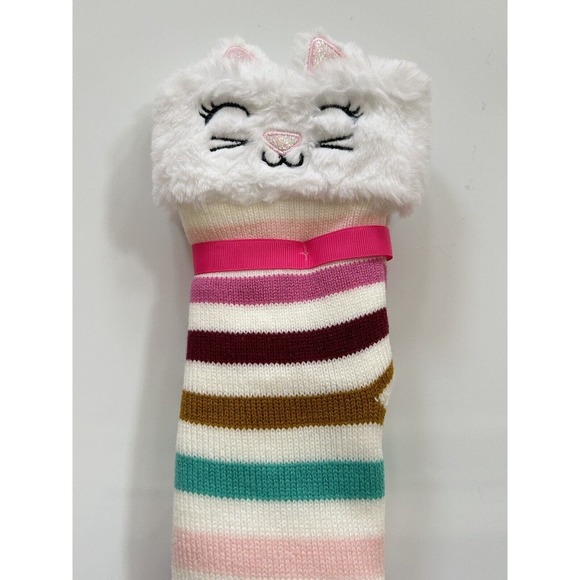 LIMITED TOO Girl Slipper Socks Multicolor White Acrylic Fleece Lined Cat OneSize - Picture 14 of 16
